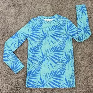 Salt Life Rash Guard Light Blue Women's Small Long Sleeve Tropical Floral‎
